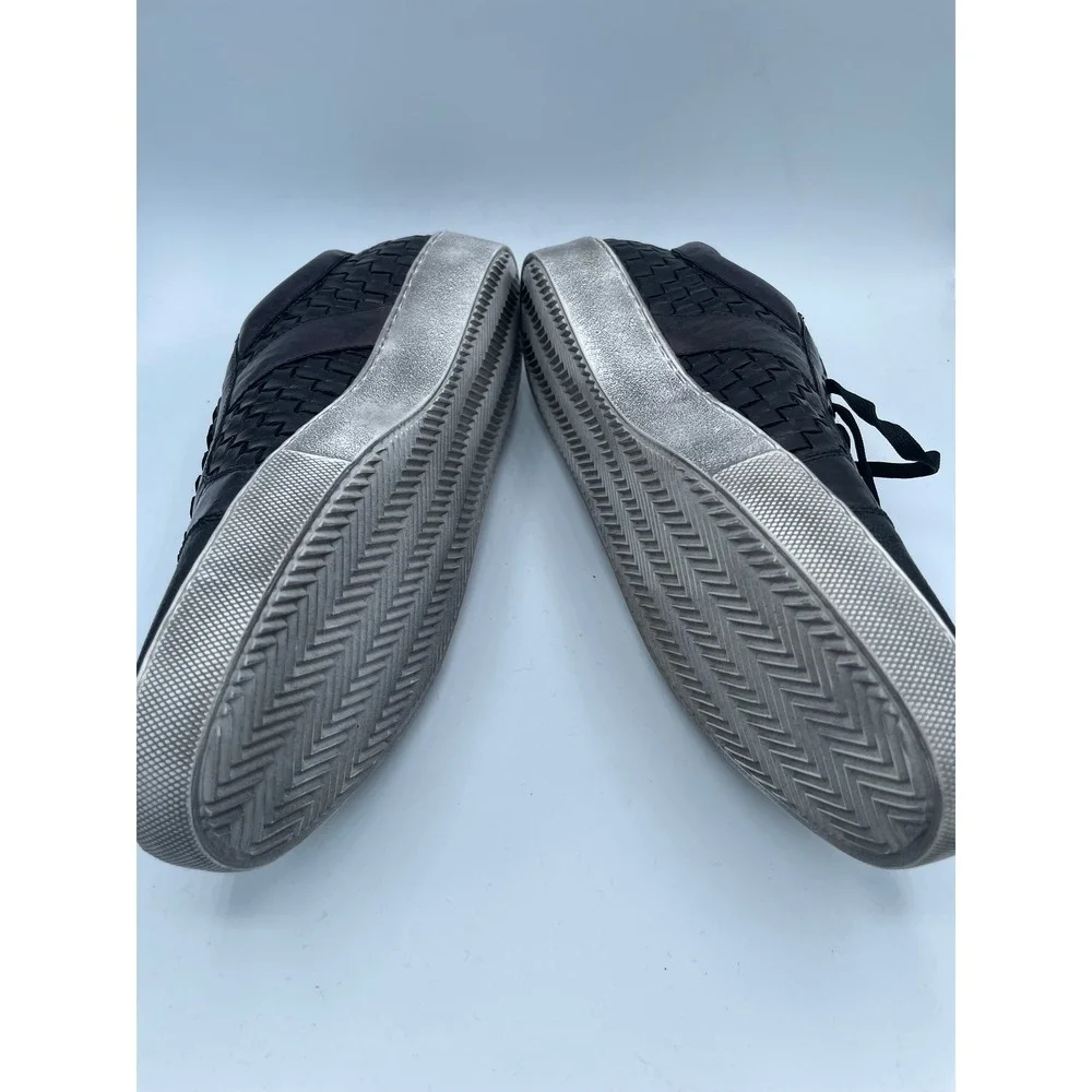 Belvedere Ecco Mens 11 Black Genuine Ostrich Leg Woven Leather Sneakers Y11/ECCO